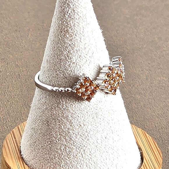 925 Sterling Silver Stackable Ring with Genuine Yellow Sapphire. - Picture 4 of 15